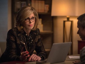 Actress Christine Baranski plays "Diane Lockhart" in a scene from "The Good Fight" in this undated handout photo.