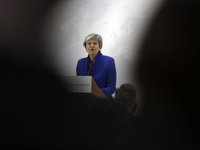 Britain's Prime Minister Theresa May delivers a speech in London, Tuesday, May 21, 2019.