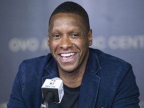 Raptors President Masai Ujiri at year end press conference in Toronto, Ont. on Tuesday June 25, 2019.