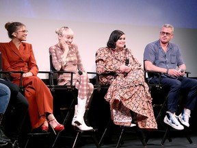 Left to right: Zendaya, Hunter Schafer, Barbie Ferreira and Eric Dane attend the premiere of HBO's Euphoria during the ATX Television Festival at the Paramount Theatre on May 6, 2019 in Austin, Texas.  (Gary Miller/Getty Images for FIJI Water)