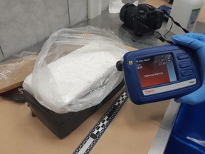 Dutch National Police shows methamphetamine, part of a seizure of 2.5 tonnes in an office building in Rotterdam, Netherlands June 17, 2019. (Dutch Police/Handout via REUTERS)