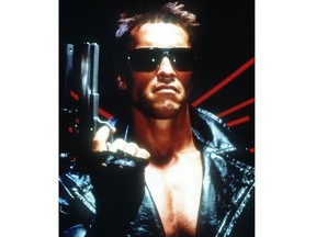 Arnold Schwarzenegger in the 1984 movie Terminator.