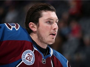 Matt Duchene of the Colorado Avalanche warms up before NHL game against the Ottawa Senators at the Pepsi Center in Denver on Nov. 25, 2015.