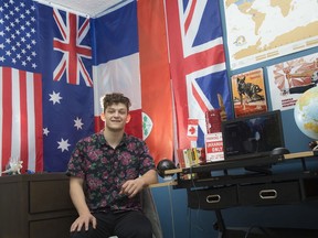Max Bahri is a graduating Grade 12 student who is going on a study tour of WWII sites in France and Belgium for the 75th anniversary of Juno Beach June 2, 2019. Photo by Shaughn Butts / Postmedia For a Moira Wyton story running on Monday, June 3.
