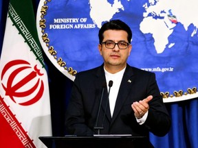 Abbas Mousavi, spokesman for Iran's Foreign Ministry, gives a press conference in the capital Tehran on May 28, 2019.
