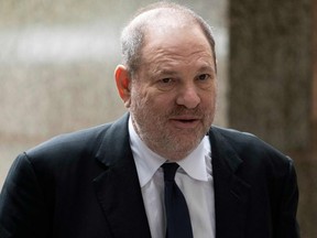 In this file photo taken on April 26, 2019, disgraced Hollywood mogul Harvey Weinstein returns to the  State Supreme Court in New York.