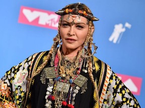 In this file photo taken on August 21, 2018 Madonna poses in the press room at the 2018 MTV Video Music Awards at Radio City Music Hall on August 20, 2018 in New York City.
