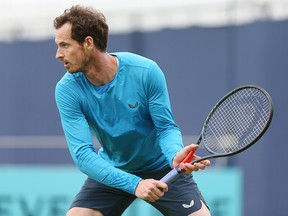 Andy Murray of Great Britain during a practice session prior to the Fever-Tree Championships at Queens Club on June 12, 2019 in London, England.