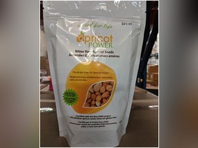 The Canadian Food Inspection Agency has announced a recall of Apricot Power brand apricot seeds and apricot seed meal due to concerns about cyanide poisoning. (CFIA)