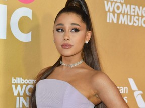 Ariana Grande attends Billboard's 13th Annual Women In Music event at Pier 36 in New York City on Dec. 6, 2018.