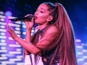 Ariana Grande performs onstage during the 2018 iHeartRadio Wango Tango by AT&T at Banc of California Stadium on June 2, 2018 in Los Angeles.