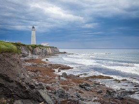 A lighthouse in Cap-des-Rosiers, Que.