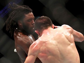 Rustam Khabilov (right) and Desmond Green compete during UFC Fight Night on September 2, 2017 in Rotterdam, Netherlands.  (Dean Mouhtaropoulos/Getty Images)