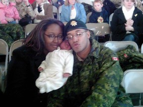 Shanna and Lionel Desmond hold their daughter Aaliyah in a photo from the Facebook page of Shanna Desmond. A court fight over life insurance has revealed for the first time disturbing details about how former Canadian soldier Lionel Desmond fatally shot his mother, wife and daughter before taking his own life in the family's home in rural Nova Scotia in early 2017. In a decision released today, a Nova Scotia Supreme Court judge says the proceeds from Desmond's life insurance policy should be awarded to his late mother's estate because evidence collected at the crime scene in Upper Big Tracadie, N.S., suggests he died before she did.