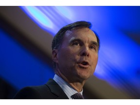Federal Finance Minister Bill Morneau speaks about the 2019 Federal Budget to the Edmonton Chamber of Commerce, in Edmonton Wednesday March 27, 2019.