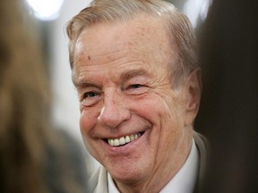 Italian film director Franco Zeffirelli smiles during a ceremony at the British Embassy in Rome on Nov. 24, 2004.