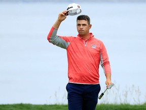 Gary Woodland acknowledges the crowd on the 18th green after winning the 2019 U.S. Open at Pebble Beach Golf Links on in Pebble Beach, Calif., on June 16, 2019.