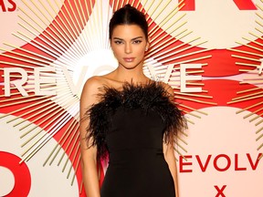 Model and television personality Kendall Jenner attends Revolve's second annual #REVOLVEawards at Palms Casino Resort on November 9, 2018 in Las Vegas, Nevada.