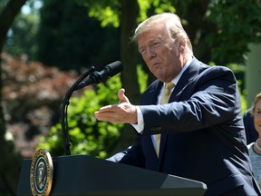 U.S. President Donald Trump speaks about expanding healthcare coverage for small businesses in the Rose Garden of the White House on June 14, 2019 in Washington, DC.