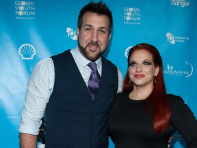 Joey Fatone and Kelly Baldwin arrive at a pre-Grammy launch event at The Conga Room at L.A. Live on Feb. 8, 2013 in Los Angeles, Calif. (Valerie Macon/Getty Images)