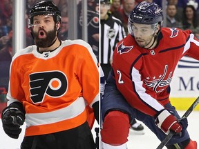 The Flyers traded defenceman Radko Gudas (left) to the Capitals for fellow defenceman Matt Niskanen (right) on Friday, June 14, 2019.