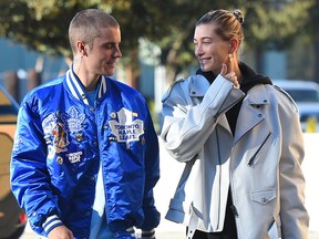 Justin Bieber and Hailey Baldwin go out for breakfast in Los Angeles, Calif, Nov. 3 2018. (WENN.com)