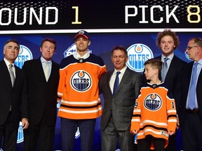 Jun 21, 2019; Vancouver, BC, Canada; Philip Broberg poses for a photo after being selected as the number eight overall pick to the Edmonton Oilers in the first round of the 2019 NHL Draft at Rogers Arena. Mandatory Credit: Anne-Marie Sorvin-USA TODAY Sports ORG XMIT: USATSI-403715