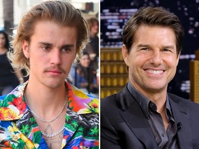 Justin Bieber, left, and Tom Cruise. (WENN)