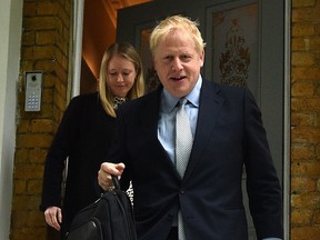 Conservative MP Boris Johnson leaves his home in London on June 13, 2019.
