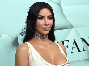 This Oct. 9, 2018 file photo shows Kim Kardashian West at the Tiffany & Co. 2018 Blue Book Collection: The Four Seasons of Tiffany celebration in New York.