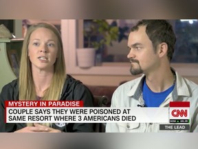 Speaking to CNN on Friday, Kaylynn Knull, 29, said she and her boyfriend Tom Schwander, 33, became violently ill during her stay at Grand Bahia Principe Hotel La Romana in June 2018. (CNN screengrab)