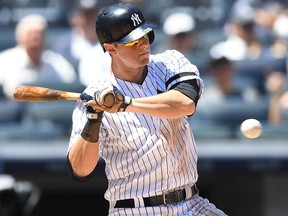 DJ LeMahieu of the New York Yankees bats against the Toronto Blue Jays at Yankee Stadium on June 26, 2019 in New York. (Sarah Stier/Getty Images)