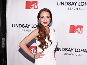 Lindsay Lohan attends MTV's "Lindsay Lohan's Beach Club" Premiere Party at Moxy Times Square on January 7, 2019 in New York City.  (Cindy/Getty Images for MTV)
