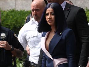 Singer Cardi B leaves Queens County Criminal Court in the Queens Borough of New York, U.S., June 25, 2019.