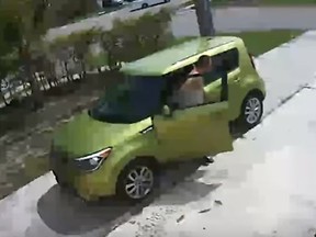 A North Lauderdale, Fla., resident was stunned to see a man pull up to his driveway and defecate. (YouTube/WPLG)