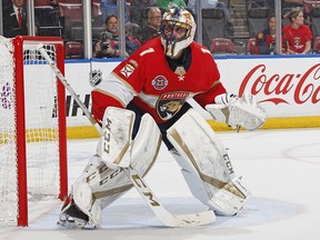 Goaltender Roberto Luongo of the Florida Panthers defends the net against the Ottawa Senators at the BB&T Center on March 3, 2019 in Sunrise, Florida. (Joel Auerbach/Getty Images)