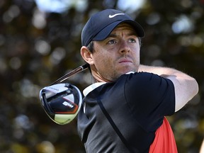 Hamilton, Ontario, CAN; Rory McIlroy tees off on the seventeenth hole during the third round of the 2019 RBC Canadian Open golf tournament at Hamilton Golf Country Club. (Eric Bolte-USA TODAY Sports)