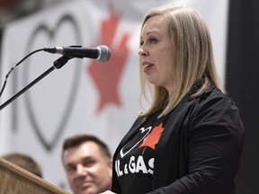 Conservative Sen. Denise Batters says on her Twitter account that a power outage in Regina is a "preview of Canada's future" if Justin Trudeau is re-elected as Prime Minister in October's federal election. Saskatchewan Senator Denise Batters speaks during a pro-pipeline rally at IJACK Technologies Inc. near Moosomin, Sask., on Saturday, Feb. 16, 2019.