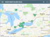 A map of every licensed retail cannabis store in Ontario.