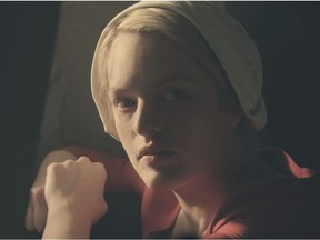 The Handmaid's Tale  -- "Night" -- Episode 110 -- Serena Joy confronts Offred and the Commander. Offred struggles with a complicated, life-changing revelation. The Handmaids face a brutal decision. Offred (Elisabeth Moss), shown.