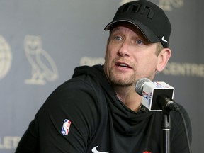 Raptors Head Coach Nick Nurse talks to media at a press conference on Sunday June 16, 2019. (Veronica Henri/Toronto Sun/Postmedia Network)