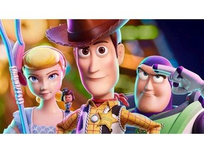 Bo, Woody and Buzz in "Toy Story 4."