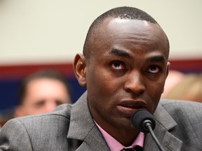 Paul Njoroge, representing the families of Ethiopian Airlines Flight 302, testifies before a House Transportation and Infrastructure Aviation Subcommittee hearing on "State of Aviation Safety" in the aftermath of two deadly Boeing 737 MAX crashes since October, in Washington D.C., July 17, 2019.