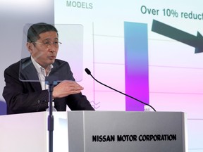 Nissan CEO Hiroto Saikawa attends a news conference to release first quarter earnings at the company headquarters in Yokohama, Japan July 25, 2019.   REUTERS/Issei Kato