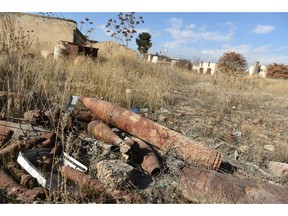 In this picture taken on December 7, 2014, ammunition is seen at Jangalak, south of Kabul. Decades of conflict since the Soviet invasion in 1979 have left landmines, shells, bombs and rockets scattered across towns, villages and fields, even after extensive clearance efforts that have safely removed millions of items.