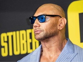US actor Dave Bautista arrives for the premiere of "Stuber" at Regal Cinemas LA Live on July 10, 2019 in Los Angeles.