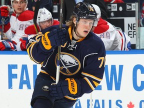 Alexander Nylander of the Buffalo Sabres skates against the Montreal Canadiens on April 5, 2017 in Buffalo. (Bill Wippert/NHLI via Getty Images)