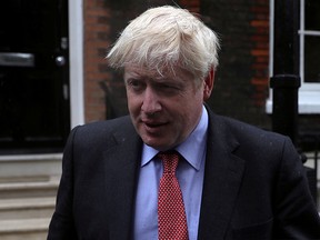 Boris Johnson, a leadership candidate for Britain's Conservative Party, leaves offices in central in London, July 19, 2019. (REUTERS/Simon Dawson/File Photo)