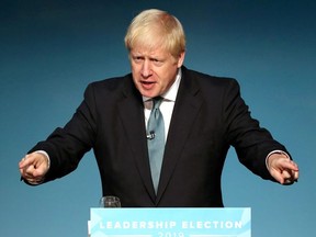 Boris Johnson, a leadership candidate for Britain's Conservative Party, attends a hustings event in Darlington, Britain, July 5, 2019.