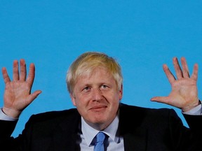Boris Johnson, a leadership candidate for Britain's Conservative Party, attends a hustings event in Colchester, Britain July 13, 2019.